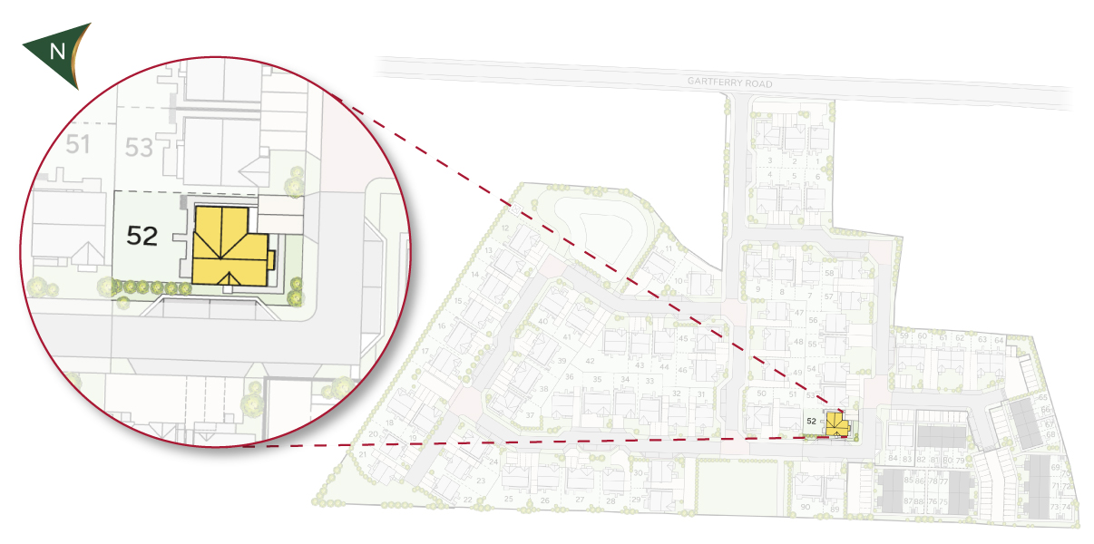 Arisaig plot 52 shown on development siteplan