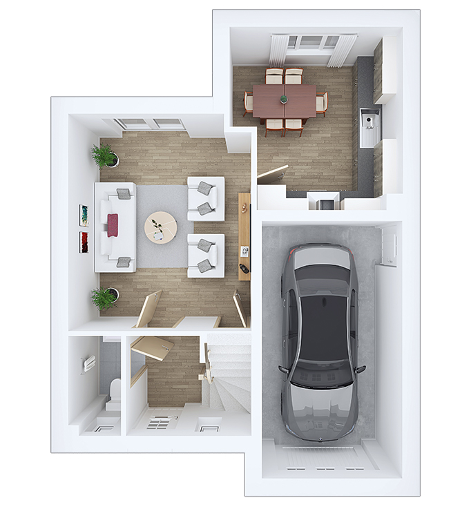 Cheviot Ground Floor 3D Plan