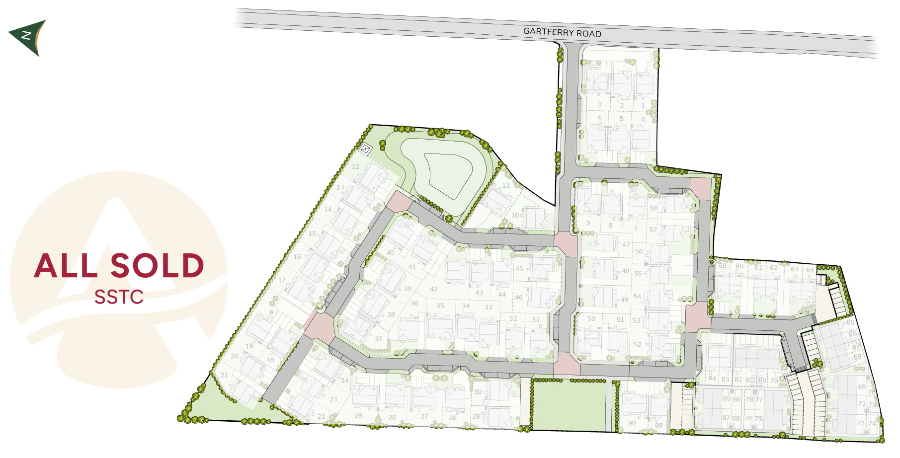 Chryston development plan showing ALL SOLD subject to terms of contract