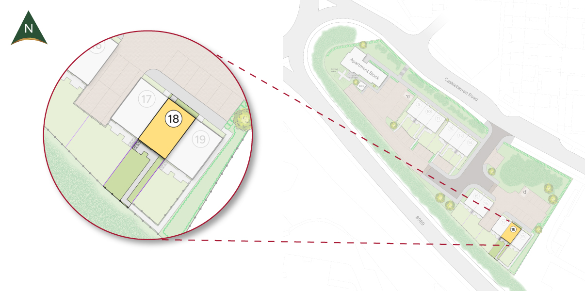 Glenrothes development plan showing plot 18 highlighted