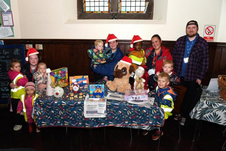 Families enjoying the Alloa Advertiser Toy Appeal