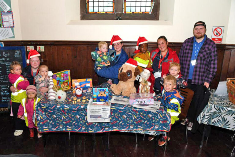Families enjoying the Alloa Advertiser Toy Appeal